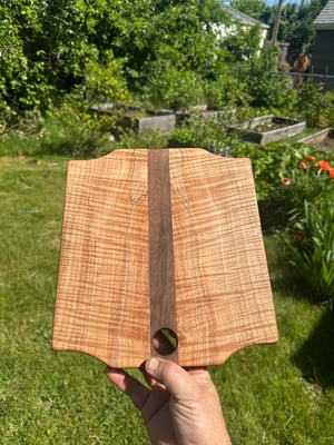 Curly and spalted maple/walnut serving board 1