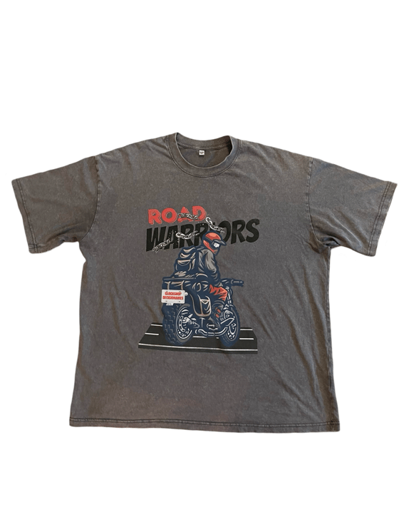 Image of Road Warriors Gray Acid Wash Tee