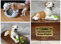 Image 5 of Handmade Custom Engraved Pit Bull Urn For Ashes Pet Portrait To Your Photos