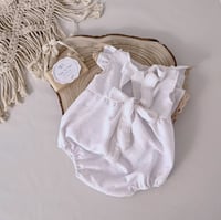 Image 2 of Boho photoshootong girls bodysuit | Giuseppina romper 12 months | white