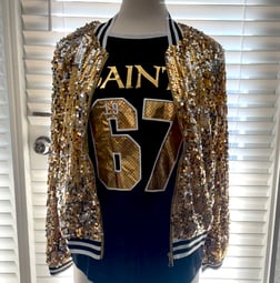 Gold Sequin Bomber Game Day Jackets