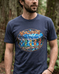 Image 2 of Psychedelic Dancing Elk Tee Navy