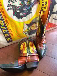 Image 5 of ANTIQUE BROWN- SNAKES N ROSES BOOT STRAPS