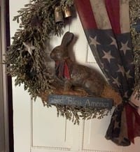 Image 4 of #9...  God Bless America ~ Rabbit Wreath ~