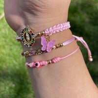 Image 2 of Pink Virgencita Handmade Bracelet Set