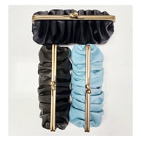Image 5 of *NEW* Gathered Powder Blue Leather Clutch