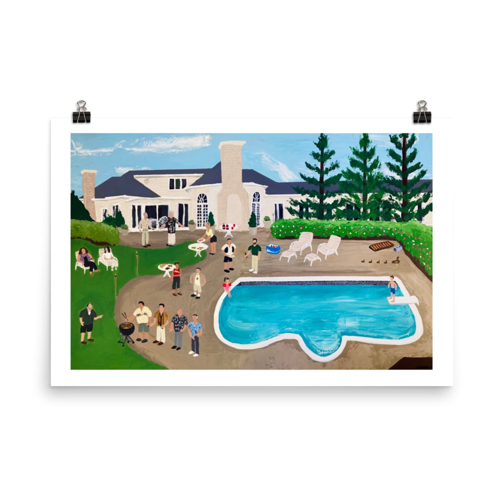 Image of A Regular Family BBQ 24 x 36 inch print