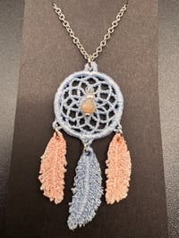 Image 1 of Pastel Pearl Mini Dreamcatcher Necklace