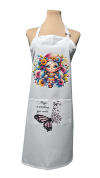 Image 1 of Magic is Something You Make Apron (white) 