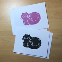 Image 1 of Cat Block Print Cards