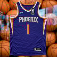 Image 1 of NIKE DRI FIT NBA PHOENIX SUNS DEVIN BOOKER ICON EDITION 2022/23 SWINGMAN JERSEY MENS SIZE LARGE NEW