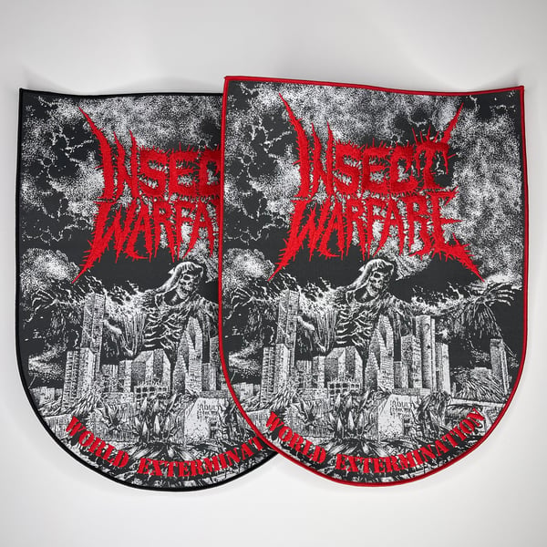 Image of *RED* Insect Warfare - World Extermination Embroidery On Woven Back Patch