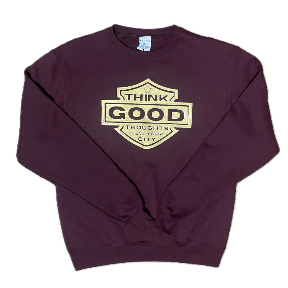 Image of Motorcycle Logo x Champion Reverse Weave Crewneck - Burgundy