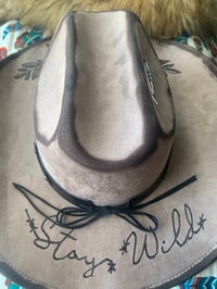 Image 2 of "Stay Wild" Flowers and Arrows, Hand-Burned Cattlemen Cowboy Hat