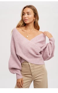 Image 1 of CROSSOVER RIBBED PULLOVER