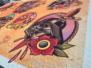 Image of Star Wars Inspired Traditional Tattoo Flash Sheet: SW-01 11x14