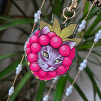 Image 1 of Raspberry Cat Acrylic Keyring
