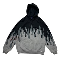 Image 3 of (XL) Hoodie Russell Double Flames GREY "SF-01" 627