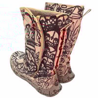 Image 5 of 1 of 1 9w/7m hand drawn Crocs fleece lined rainboots