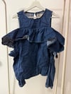 ASOS DENIM RUFFLE TOP