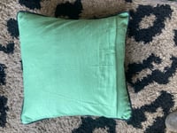 Image 5 of Western green cowboy cushion cover with black piping