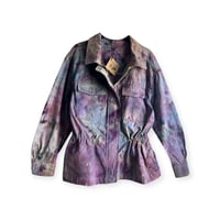 Image 1 of *IRREGULAR* S Cotton Twill Utility Jacket in Muted Watercolor Ice Dye