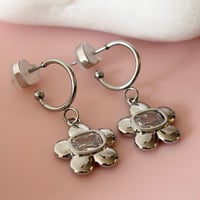 Image 2 of Daisy and Glass Half Hoops