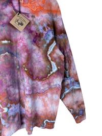 Image 4 of M Unisex Adult Soft Long Sleeve Tee in Bold Warm Geode Ice Dye