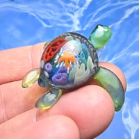 Image 2 of "UNDER THE SEA" CORAL REEF IMPLOSION SEA TURTLE PENDANT MEDIUM 6