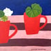 Image of Red Cups and Geraniums 