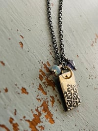 Image 1 of opal sterling silver charm necklace