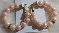 Image 3 of Silver Plated Hoop Earrings (pink)