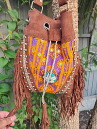 Image 8 of Evie Bag - Brown and purple dets