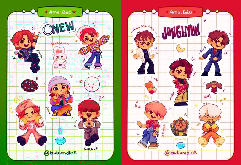 [STICKER SHEET] SHINee through the eras - ot5 pack Image 2