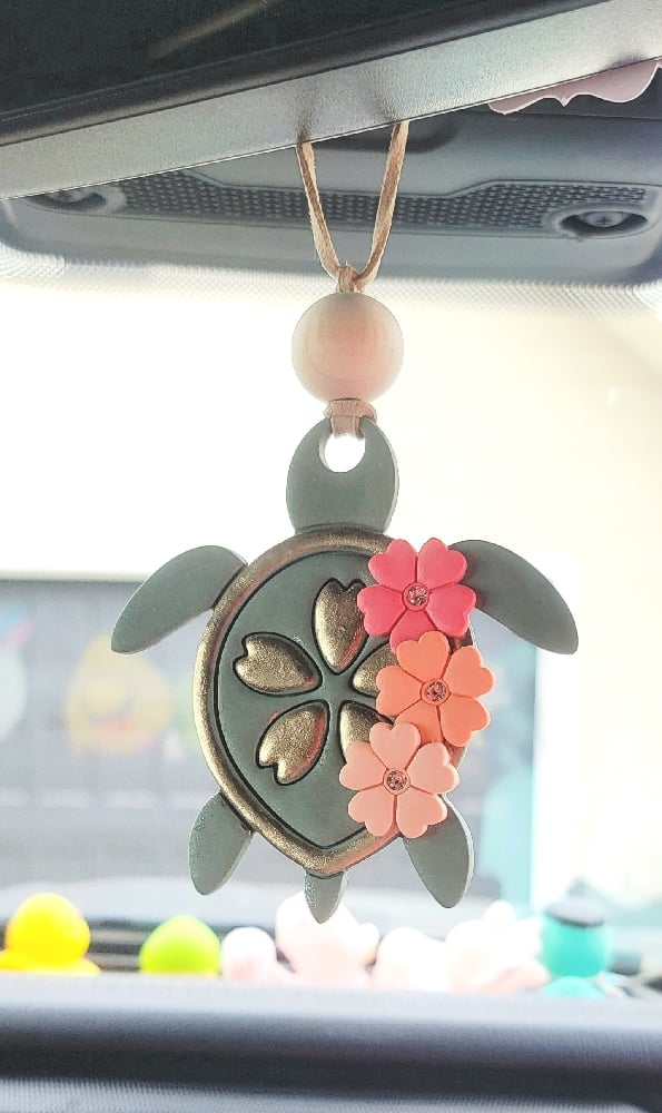Image of Floral Reef Turtle Car Hanger