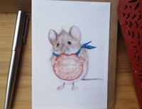 Image 2 of 5 pack of cute mice greeting cards 