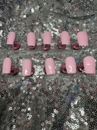Image 1 of  Pink baddies every day short gel press on set