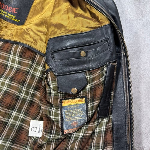 Image of 1990s Bomb Boogie Heayweight Leather Jacket, Size Large