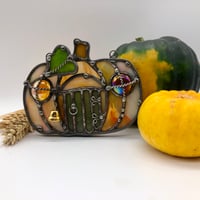 Image 1 of Orange Pumpkin House Suncatcher