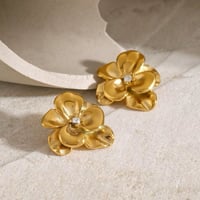 Image 3 of Island Flower 🌺 Earrings 18k