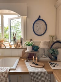 Image 2 of Neutral Gingham Lamp