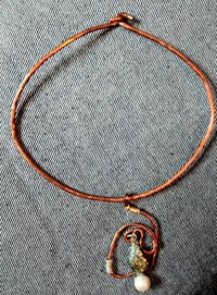 Image 2 of Copper choker with abilene and freshwater pearl