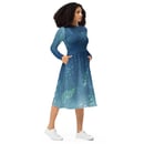 Image 3 of Blue microbes long sleeve midi dress