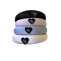 Image 2 of Ivory Cream Metal Heart Satin Headband