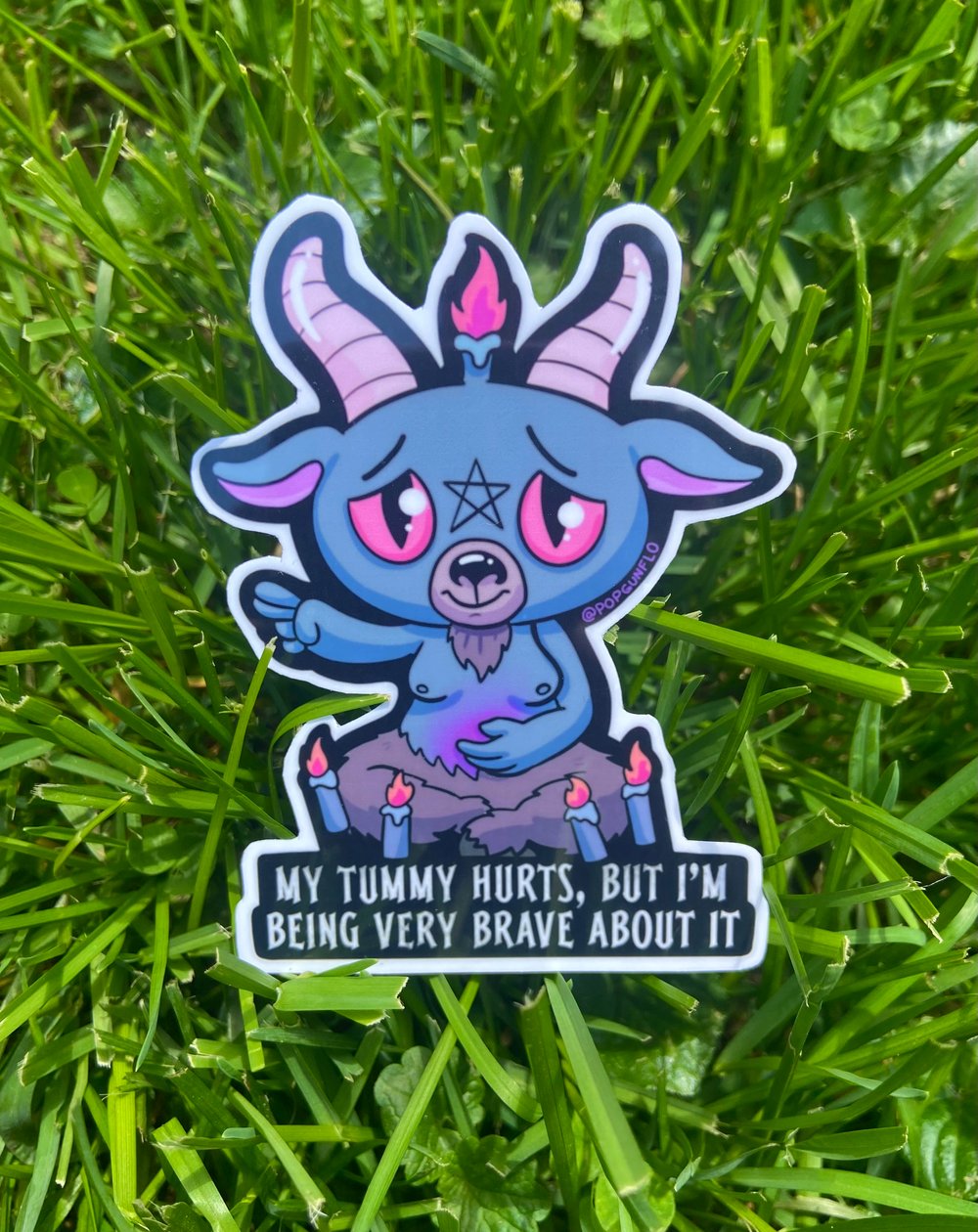 Baphomet Tummy Ache Vinyl Sticker