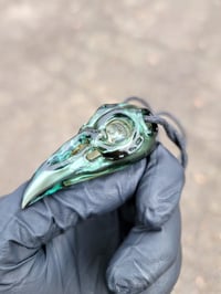 Image 12 of Matalic Green Raven Skull Pendant