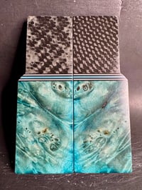 Image 2 of GLOW Carbon Fiber & Maple Burl Segmented Knife Scales