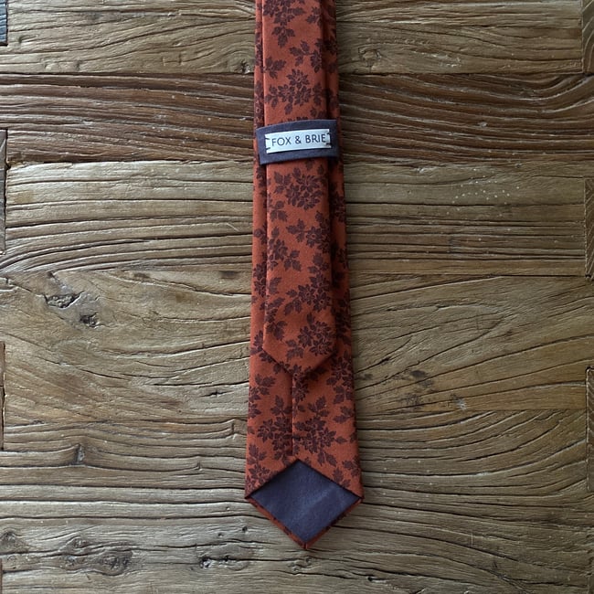 Burgundy Floral Necktie 
