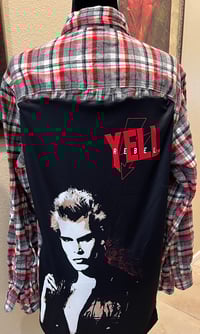 Vintage Red/Gray/Black/White Flannel Shirt Billy Idol