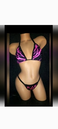 Image 3 of Neon Lightning Thong Bikini 4 COLORS